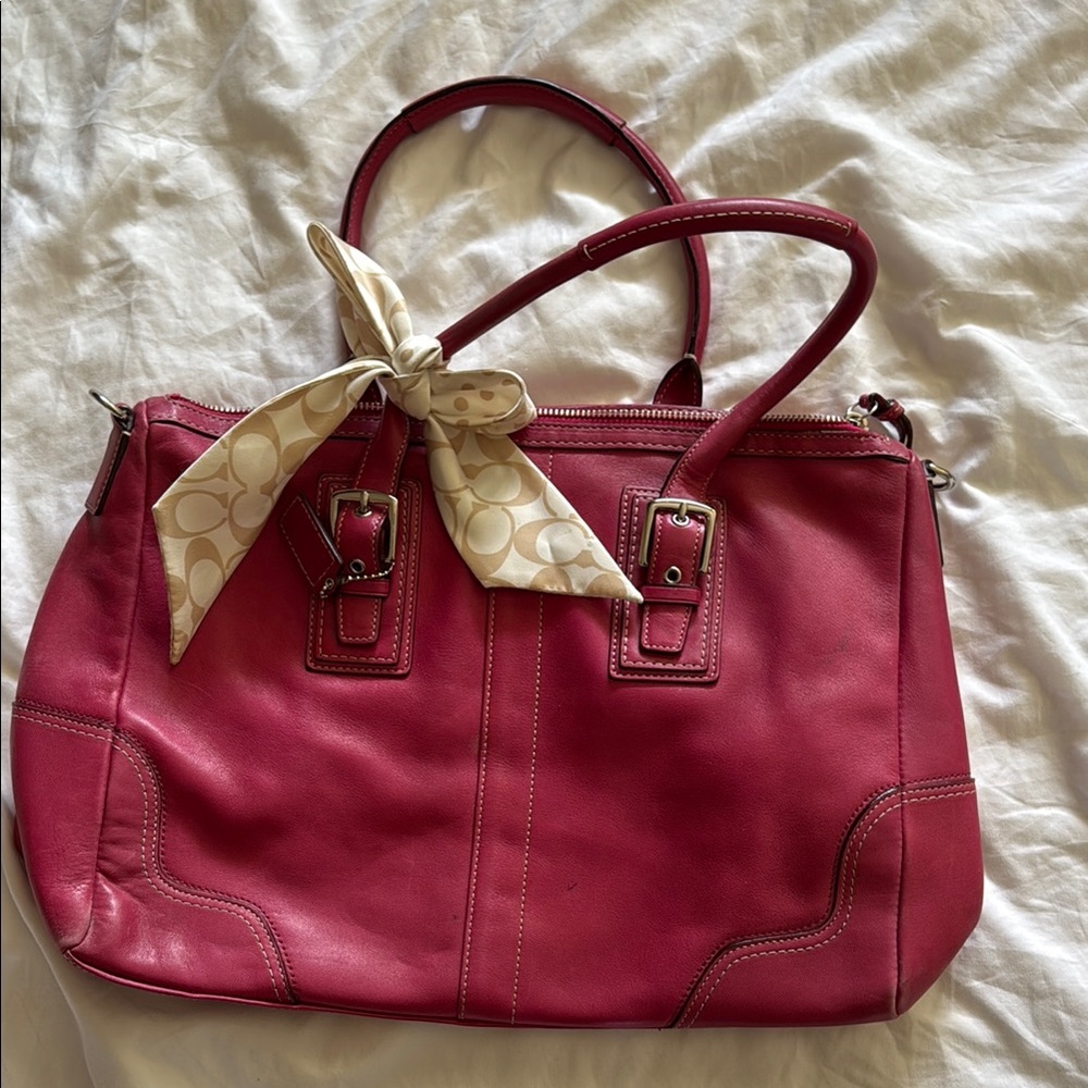Coach Elegant Pink Leather Handbag
